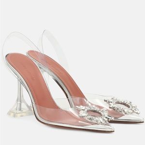 Amina Muaddi Begum 90mm 'Glass' Slingback Pumps - image 1